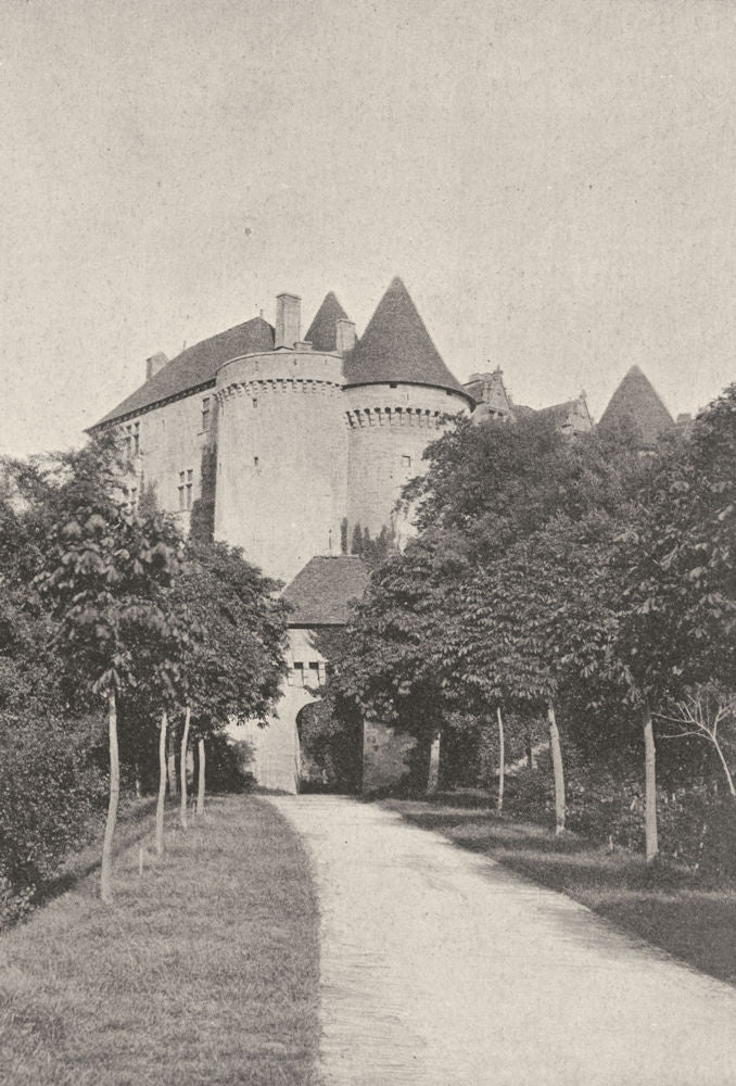 DORDOGNE. Chateau de Fénelon 1895 old antique vintage print picture